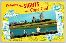 Cape Cod, Massachusetts MA - Enjoying the Sights of Cape Cod - Vintage Postcard picture