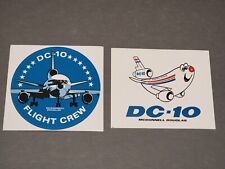 Vtg 2 1980s MCDONNELL DOUGLAS DC-10 Aircraft Stickers - Flight Crew, Cartoon NEW picture