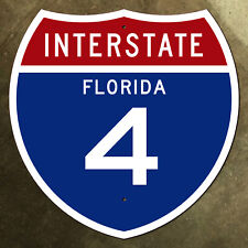 Florida interstate route 4 highway marker road sign 18x18 Tampa Orlando Daytona picture