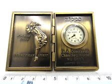 Windy Zippo Book Type Style Clock Watch running Brass Rare picture