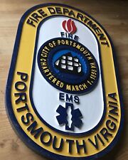 Fire Department Portsmouth 3D routed wood patch sign plaque Custom  picture