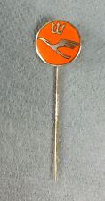 Vintage LUFTHANSA AIRLINES Wings ENAMELED ORANGE Pin HAT STICK PIN picture