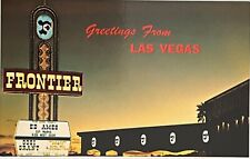 Las Vegas Nevada Frontier Hotel Casino Marquee Ed Ames Vintage Postcard c1960 picture