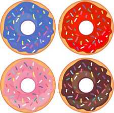 2in x 2in Sprinkle Donut Vinyl Stickers Car Truck Vehicle Bumper Decal picture