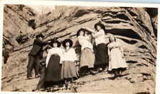 Vintage Photo 1930s, Southern Family Dressed Rock Climbing 4.5x2.25 Black White picture