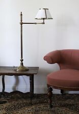 20th C Edwardian Style Brass Library Reading Table Lamp picture