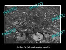 OLD 8x6 HISTORIC PHOTO OF SALT LAKE CITY UTAH AERIAL VIEW OF THE TOWN c1930 picture
