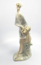 Rare Retired Lladro Figurine #1049 Girl with Basket, Tall Woman, 15