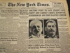 1953 MARCH 5 NEW YORK TIMES - FIGHT TO SAVE STALIN'S LIFE - NT 4269 picture
