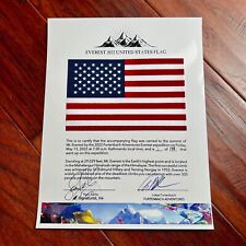 MOUNT EVEREST Genuine US Mini Flag ARTIFACT Carried to the Summit of MT 29029 FT picture