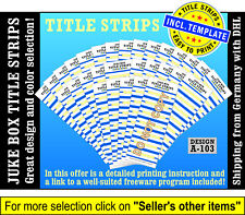 ⭐ 500 Jukebox Title Strips in BLUE ⭐ 72 blank sheeds incl. Printing-Template picture