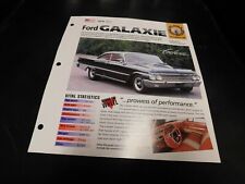1961 Ford Galaxie Spec Sheet Brochure Photo Poster picture