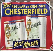 1940-50’s Vintage 42x40 CHESTERFIELD CIGARETTES Banner Advertising Store SIGN picture