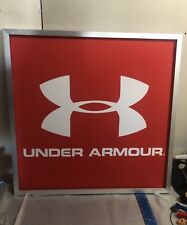 Red Under Armour Retail Cloth Sign 30 Inch Metal Frame UNDER ARMOUR UNIQUE picture