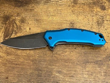 Kershaw- 1776NBBW Link Drop Point Discontinued Pocket Knife BLUE USA- Great COND picture