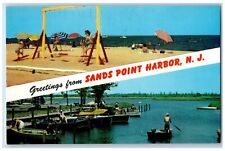 c1960 Greetings Barnegat Bay Sands Point Harbor Waretown New Jersey NJ Postcard picture