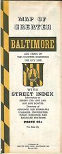 1943 Streetcar Bus Map BALTIMORE Maryland Buy War Bonds Defense Housing Railroad picture