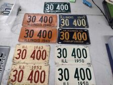 Illinois Lot of 9 Vintage Expired  License Plate Auto Tags 30 400 picture