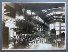 Poland, Chrzanow, locomotive workshop, train, vintage silver photo picture