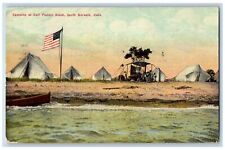 South Norwalk California Postcard Camping At Calf Pasture Beach 1911 Antique picture