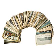 Antique Postcards Lot of 50 Mostly Posted Collection USA Art Deco Era picture