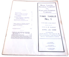 APRIL 1959 MAINE CENTRAL PORTLAND TERMINAL EMPLOYEE TIMETABLE #11 picture