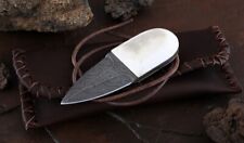 New Hunting Moon knife steel Damascus handle elk horn picture