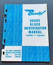 Vintage Bendix Brake Block Identification Manual picture