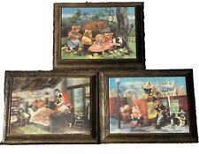 VINTAGE 1960s Lenticular Fairy Tale Nursery Rhyme Postcard 3D Wall Art, Lot Of 3 picture