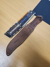 VINTAGE MONARCH, JAPAN ORIGINAL BOWIE KNIFE  SHEATH & Beaded Leather Band picture