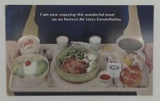 Vintage Unused Postcard Eastern Airlines Lockheed Constellation In Flight Meal picture