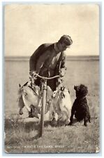 1909 Man Bicycle Duck Hunting Charles Russell Norcross MN Antique Postcard picture