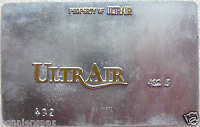 Vintage UltrAir Metal Ticket Validation Plate, Travel, Airline Collectible  picture
