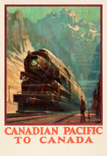 Canadian Pacific Railway to Canada 1940's Vintage Poster picture