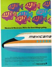 1978 MEXICANA Airline Pop Art Fish VINTAGE PRINT AD picture