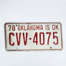 1978 United States Oklahoma Oklahoma Is OK Passenger License Plate CVV-4075 picture