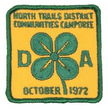 1972 North Trails District Detroit Area Council Patch MI Boy Scouts BSA Shamrock picture