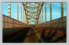 Sault St. Marie MI, International Bridge, Opened 1962, Michigan Vintage Postcard picture