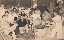 CUBA CUBAN TYPICAL HATUEY BEER BAR PARTY MEN PORTRAIT 1940s ORIG Photo C36 picture