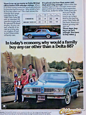 1980 Oldsmobile Delta 88 Vintage At The Zoo Original Print Ad 8.5 x 11