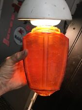 Vintage amber color glass Lamp Shade 7in x 5in /3.5in fitter shade size picture
