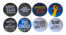 Pro-Choice buttons - Abortion Rights pins - Set of 8, 2.25 inches (Set 1) picture