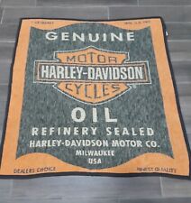 Rare Harley Davidson Throw Blanket Biederlack Genuine Motor Oil Refinery 53X48