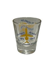 Vintage SOUTHERN AIRWAYS 1949-1969 Shot Glass 20th Anniversary Hospitality picture