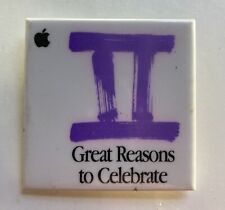 Apple 2 II Great Reasons To Celebrate VTG Pinback Square Button picture
