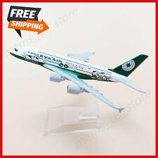EVA Air Hello Kitty Airlines Airbus 380 A380 16cm Airplane Model Plane Green picture