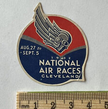 RARE 1932 NATIONAL AIR RACES CLEVELAND POSTER STAMP STICKER SEAL picture