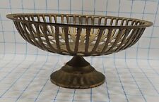 VTG Metal Fruit Bowl Footed Brass Finish Filigree Mid Century 1960s 1950s picture