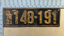 1921 Ontario license plate 148-191 Canada 16178 picture