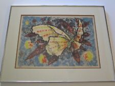 VINTAGE MODERNIST LITHOGRAPH SIGNED LIMITED ABSTRACT MYSTERY ARTIST 1970'S picture